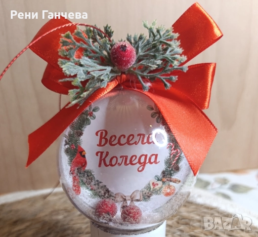 Коледна топка със снимка , снимка 2 - Декорация за дома - 52346044