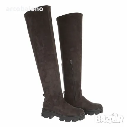 Дамски велурени ботуши над коляното, 3цвята , снимка 5 - Дамски ботуши - 47839308