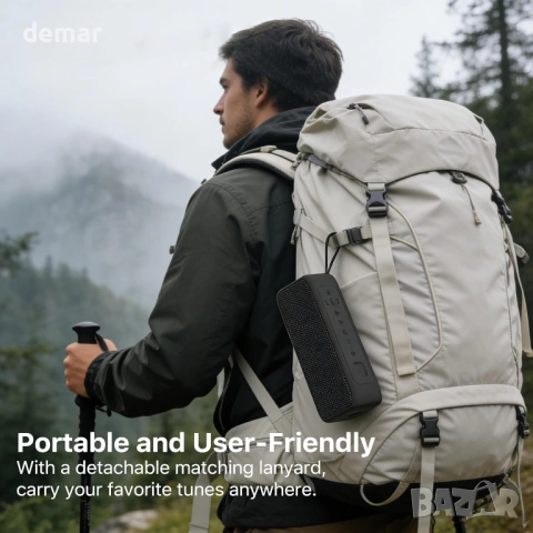 JUOVI Bluetooth 6.0 високоговорител, 20W стерео звук, IP68, TWS сдвояване, снимка 9 - Bluetooth тонколони - 53720025