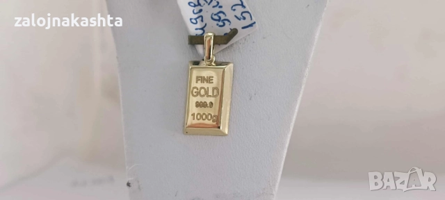 Нова Златна висулка кюлче-1,49гр, снимка 2 - Колиета, медальони, синджири - 52156328