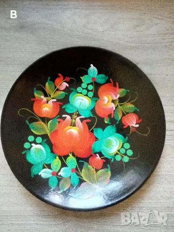 Дървена чиния за окачване на стена СССР