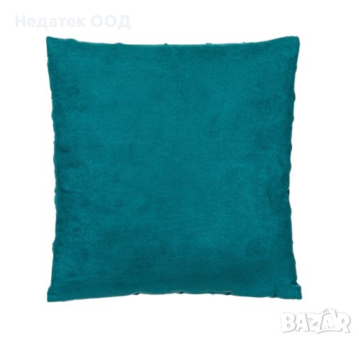 Декоративна възглавница с релефни ромбове, 45x45см, Петрол, снимка 2 - Възглавници - 41020625