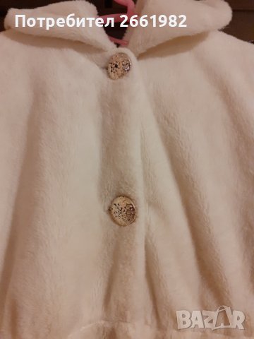 Бяло пухено палтенце за малка кукла, снимка 2 - Детски якета и елеци - 42732644