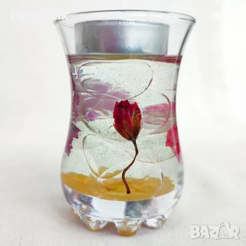 Стъклени свещници /преспапиета с хербарий, снимка 17 - Декорация за дома - 50174551