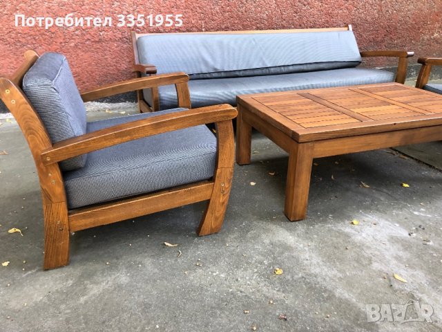 Масивна мебел ниско сядане 2 комплекта, снимка 5 - Дивани и мека мебел - 42152489