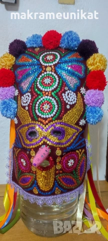 Кукерска маска гугла, нова, Сурва, Кукерландия, маскарад, събори, изкуство,арт, снимка 5 - Декорация за дома - 43807312