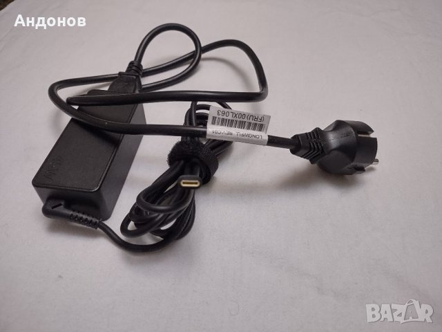 Оригинално зарядно за лаптопи Lenovo - 45W, букса - USB Type-C, снимка 3 - Лаптоп аксесоари - 34485576