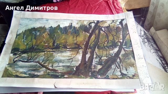 Стара картина гваш Борис Новиков ?, снимка 1 - Антикварни и старинни предмети - 36260695