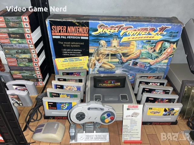 Nintendo SNES + оригинални контролери + кутия + игри | Само РАЗМЯНА