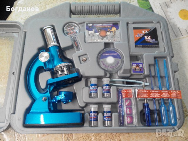 DELUXE MICROSCKOPE SET  62 PCS  ЧИСТО НОВ КОМПЛЕКТ С КУФАР, снимка 3 - Други ценни предмети - 34844677