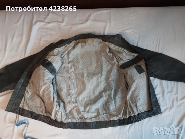 яке "Trapper" естествена кожа, сиво,№58 свалящи се ръкави, снимка 4 - Якета - 52311336