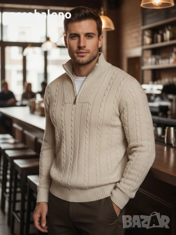 Мъжки пуловер с яка, 3цвята , снимка 9 - Пуловери - 53037279