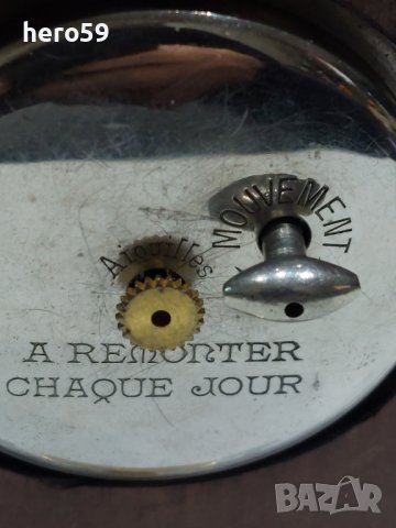Каретен часовник-Сребърен гилеше  емайл часовник/Silver and Guilloche enamel Carriage Clock/, снимка 4 - Колекции - 38836804