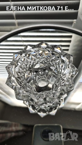 Масивен кристален свещник, снимка 4 - Декорация за дома - 53740168