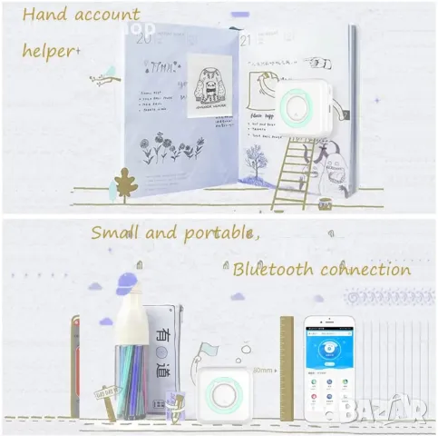 Преносим фотопринтер - Вашият компактен помощник за печатане на снимки навсякъде!, снимка 2 - Принтери, копири, скенери - 48399904