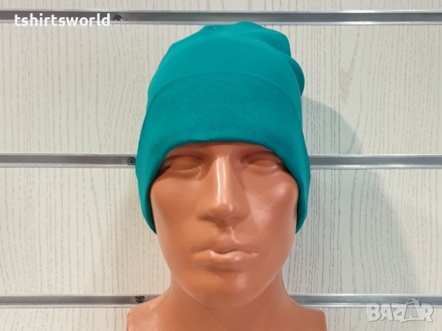 Нова мъжка зимна шапка с подгъв в зелен цвят, снимка 9 - Шапки - 39325427