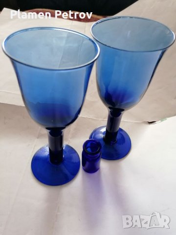 Сини чаши за вино , снимка 4 - Чаши - 35968914