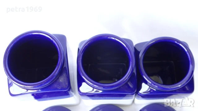 Комплект порцеланови буркани с капаци в бяло и кобалт, снимка 8 - Други - 50627729