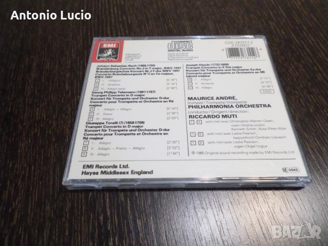 Bach - Brandenburg concerto n.2 / Haydn / Telemann / Torelli , снимка 3 - CD дискове - 36302695