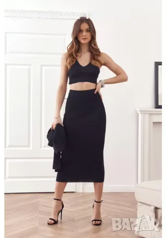 Дамски комплект от три части в черен цвят 01092 FASARDI, снимка 3 - Поли - 47764274