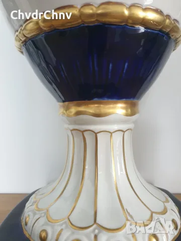 Royal Dux Bohemia 63см-5кг/Роял Дюкс Бохемия голяма стара порцеланова ваза с дръжки, снимка 7 - Вази - 55970197