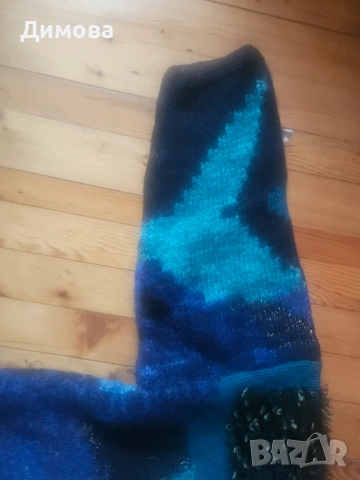 Бутикова ръчно плетена фанела многоцветна, снимка 5 - Блузи с дълъг ръкав и пуловери - 53090445