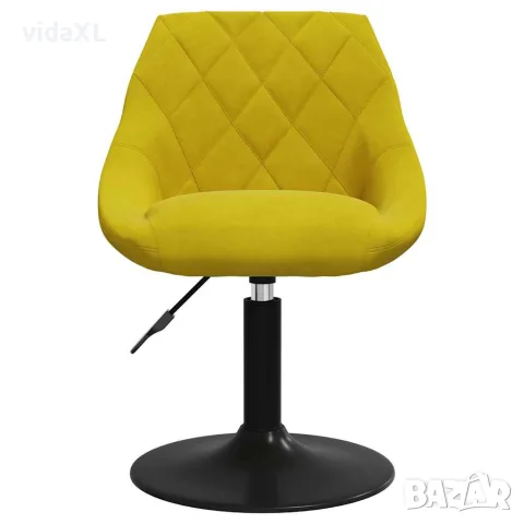 vidaXL Въртящи трапезни столове, 2 бр, горчица жълто, кадифе, снимка 4 - Столове - 56147120