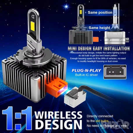 LED крушки  D8S   35W 10000LM , снимка 2 - Аксесоари и консумативи - 53368956