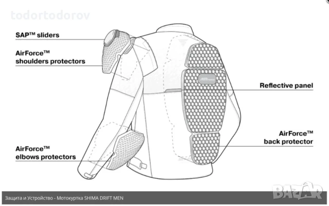 Мъжко двуслойно текстилно мотоциклетно мото яке SHIMA DRIFT RED, снимка 6 - Аксесоари и консумативи - 51209061