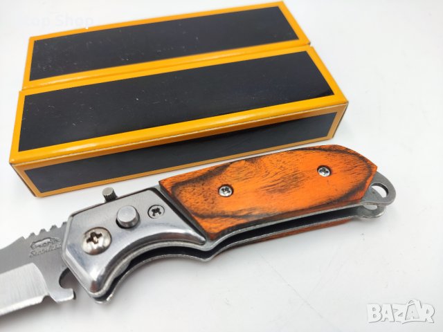 Нож сгъваем стоманен с дървена дръжка , снимка 4 - Ножове - 39757251