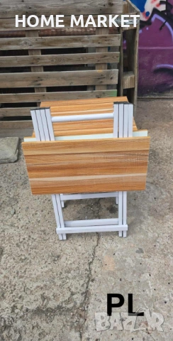Сгъваема маса за дом, офис и градина Описание:  Маси с елегантен дървесен плот , снимка 6 - Маси - 53538834