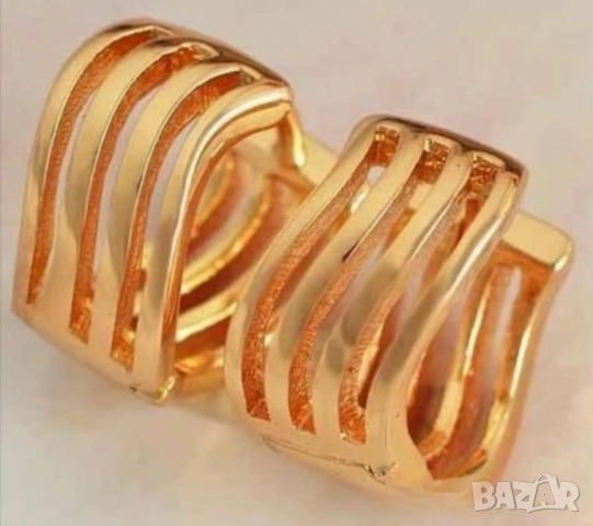 Арт обеци с нарези от 9к попълнено злато 15 лв., снимка 3 - Обеци - 51776345