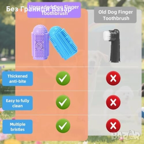 Нов Комплект 6 четки за пръст за почистване на зъби и венци на домашни любимци, снимка 5 - За кучета - 51678307