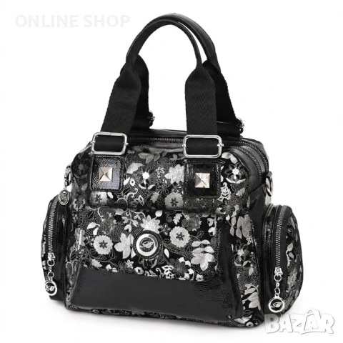 Дамска чанта от висококачествена еко кожа в черен цвят НОВА, снимка 2 - Чанти - 53688200