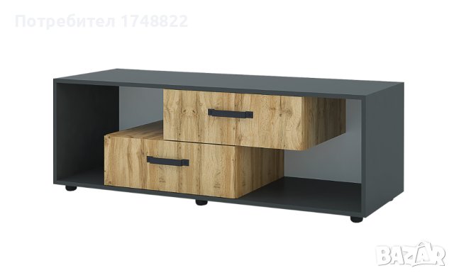 Модулна система " ВИВА" за дневна антрацит/дъб вотан, снимка 7 - Секции и витрини - 42373742