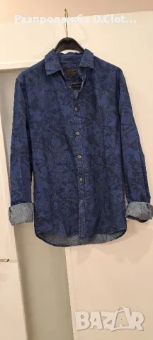 Zara S дънкова мъжа риза, снимка 7 - Ризи - 16566597