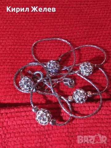 СРЕБЪРНО ФЕШЪН АРТ КОЛИЕ СРЕБРО 925 Част От КОМПЛЕКТ с БЯЛ ЕМАЙЛ и КРИСТАЛИ 37358