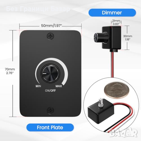 Нов 12V Димиращ Превключвател за Каравани, Лодки, Автомобили, снимка 2 - Друга електроника - 44579971