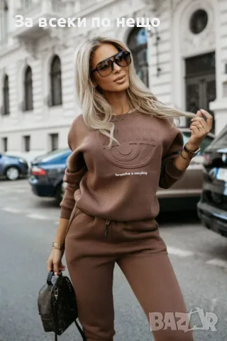 Дамски ватиран спортен комплект - 4 налични цвята Код A137, снимка 4 - Спортни екипи - 47552696