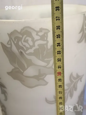 голяма стъклена ваза с рози 24/1, снимка 4 - Вази - 49411235