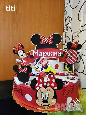 Картонена торта Мини маус , снимка 1