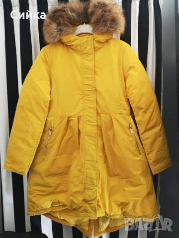 Дамско зимно жълто яке, снимка 1 - Якета - 34785159