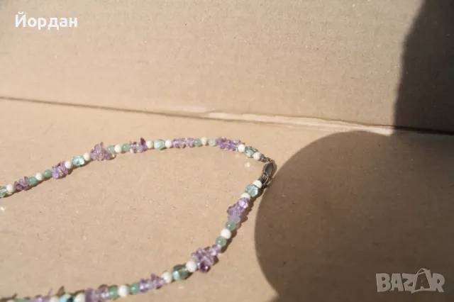 Дамско колие с аметист,планински кристал и ахат, снимка 5 - Колиета, медальони, синджири - 49862160