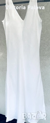 Елегантна бяла рокля лен 100% Италия, снимка 9 - Рокли - 51270881