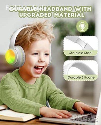 Нови Детски Безжични Сгъваеми Bluetooth 5.3 слушалки с микрофон, снимка 4 - Bluetooth слушалки - 41758116