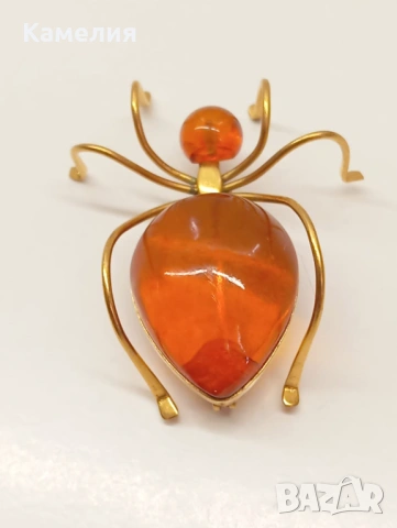 Брошка, кехлибар , снимка 2 - Други - 53673932