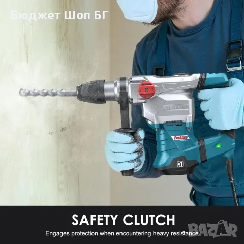 Перфоратор Къртач ENEACRO SDS-MAX 12 джаула, 1500W, 3 функции, антивибрационна дръжка, снимка 6 - Перфоратори - 56009670