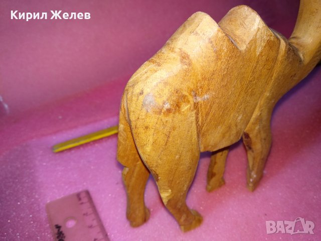 СТАРА ДЕКОРАТИВНА ДЪРВЕНА ФИГУРКА на КАМИЛА РЪЧНА ИЗАБОТКА За КОЛЕКЦИЯ УКРАСА 42869, снимка 5 - Статуетки - 44314331