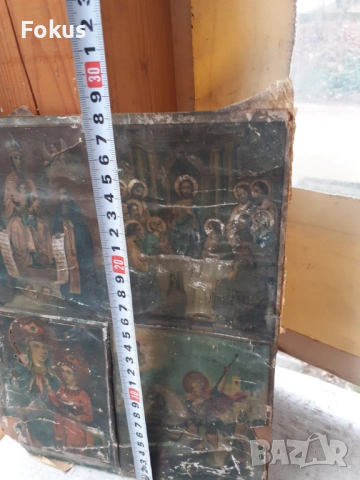Много стара руска икона литография, снимка 6 - Антикварни и старинни предмети - 53394329