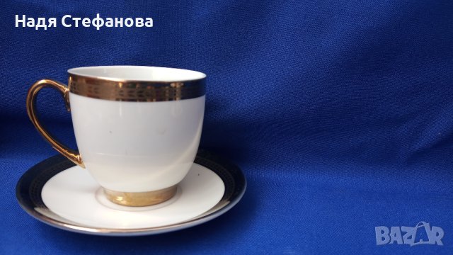 Красиви чашки за кафе с чинийки, златни кантове, позлата по 6 бр, снимка 6 - Чаши - 44480711